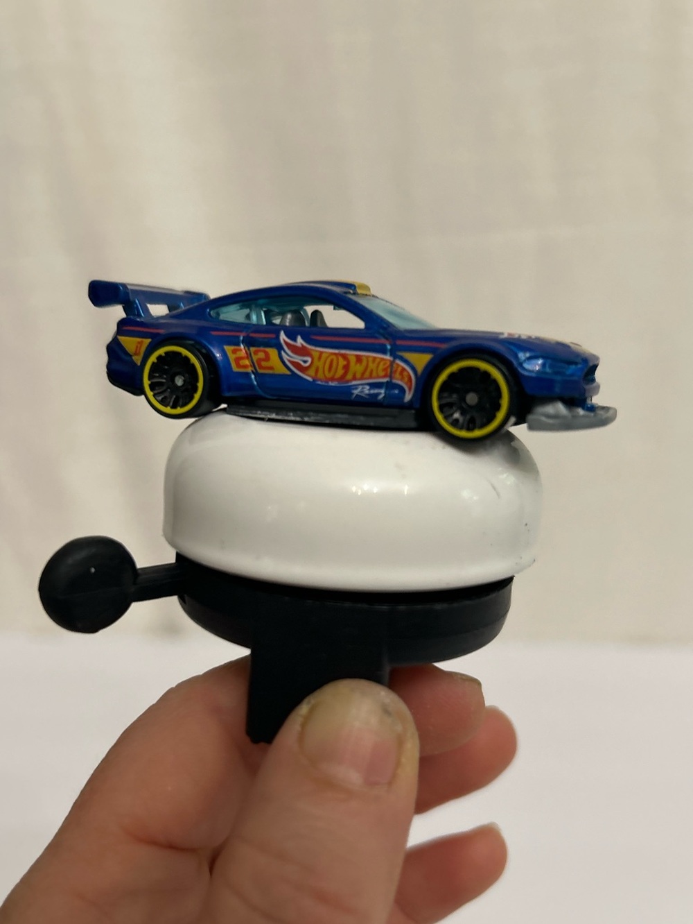 Bike Bell NWT‎ With Upcycled Hot Wheels Race Car Toy